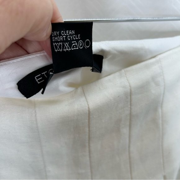 Etcetera cream and gold pleated skirt linen blend - Picture 3 of 5